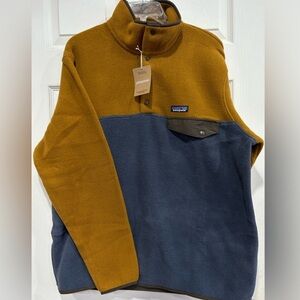 Patagonia Men's Medium Lightweight Synchilla Snap Fleece Pullover NWT Brown